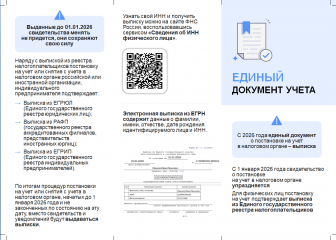 с 2026 года единым документом о постановке на учет в налоговом органе станет выписка - фото - 2
