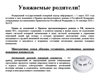 многодетные семьи обязаны установить автономные дымовые пожарные извещатели - фото - 1